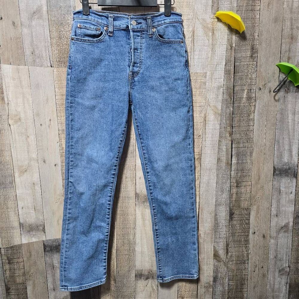 Levi's Wedgie Straight 501 Jeans 27 Denim Trendy Button Fly Casual Basic Everyda